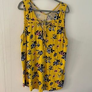Torrid Size 3X Yellow Floral Tank Top